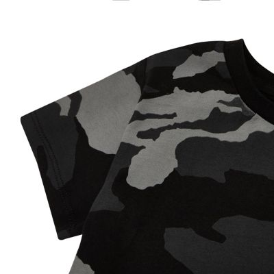 Mini boys black metallic camo T-shirt